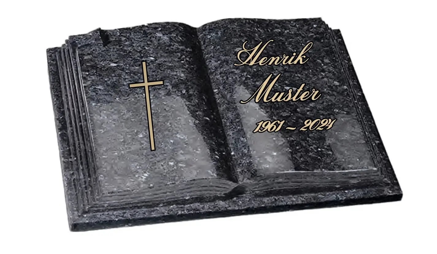Urnengrabstein Buch mit Inschrift Urnengrabstein Buch