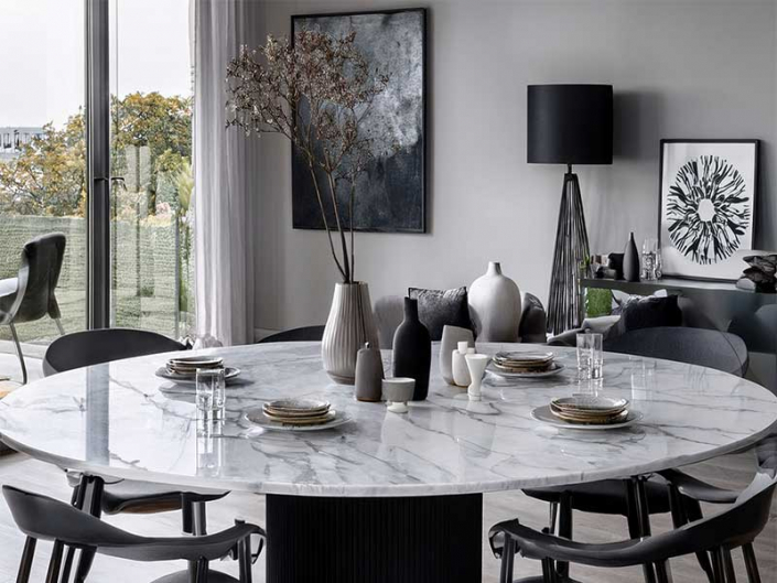 Esstisch modern rund in Granit und Marmor - In vielen Farben von Collection Rompf