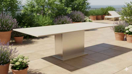 Keramik Gartentische in Granit Optik