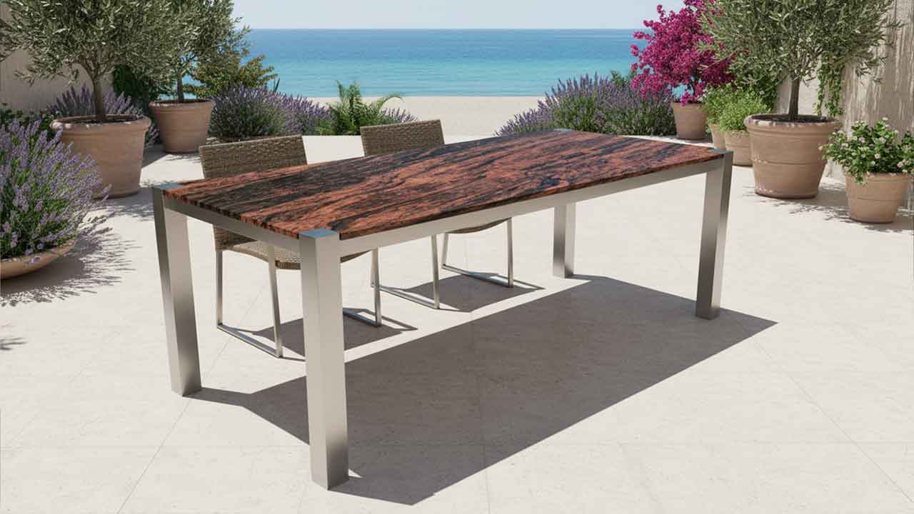 wetterfester Gartentisch mit Granitolatte nach Wunsch Preise online