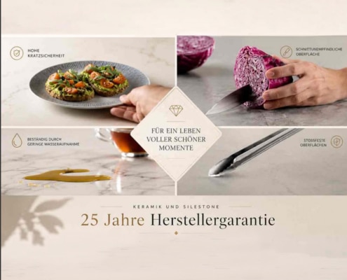 Esstisch keramik und Silestone 25Jahre Herstellergarantie